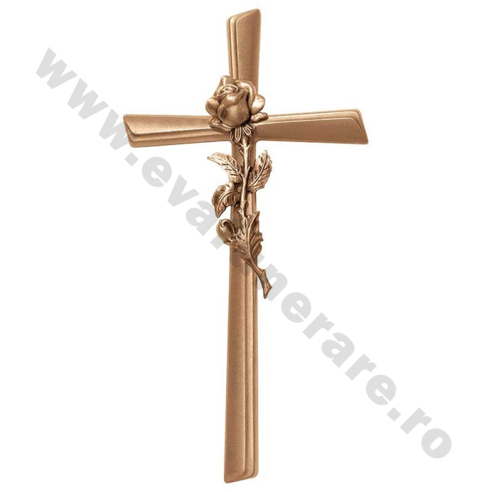 Crucifix cu trandafir bronz